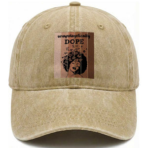 Inspirational Black Women Gift Washed Cotton Baseball Cap Unapologetically Dope TS12 Print Your Wear