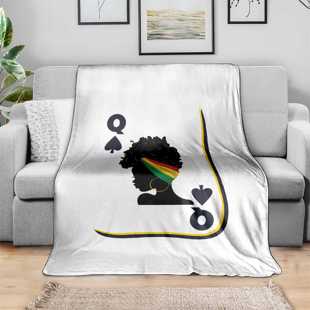 Black Woman Gift Throw Blanket Melanin Queen Card TS12 Print Your Wear