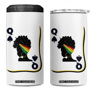 Black Woman Gift 4 in 1 Can Cooler Tumbler Melanin Queen Card TS12 One Size: 16 oz White Print Your Wear