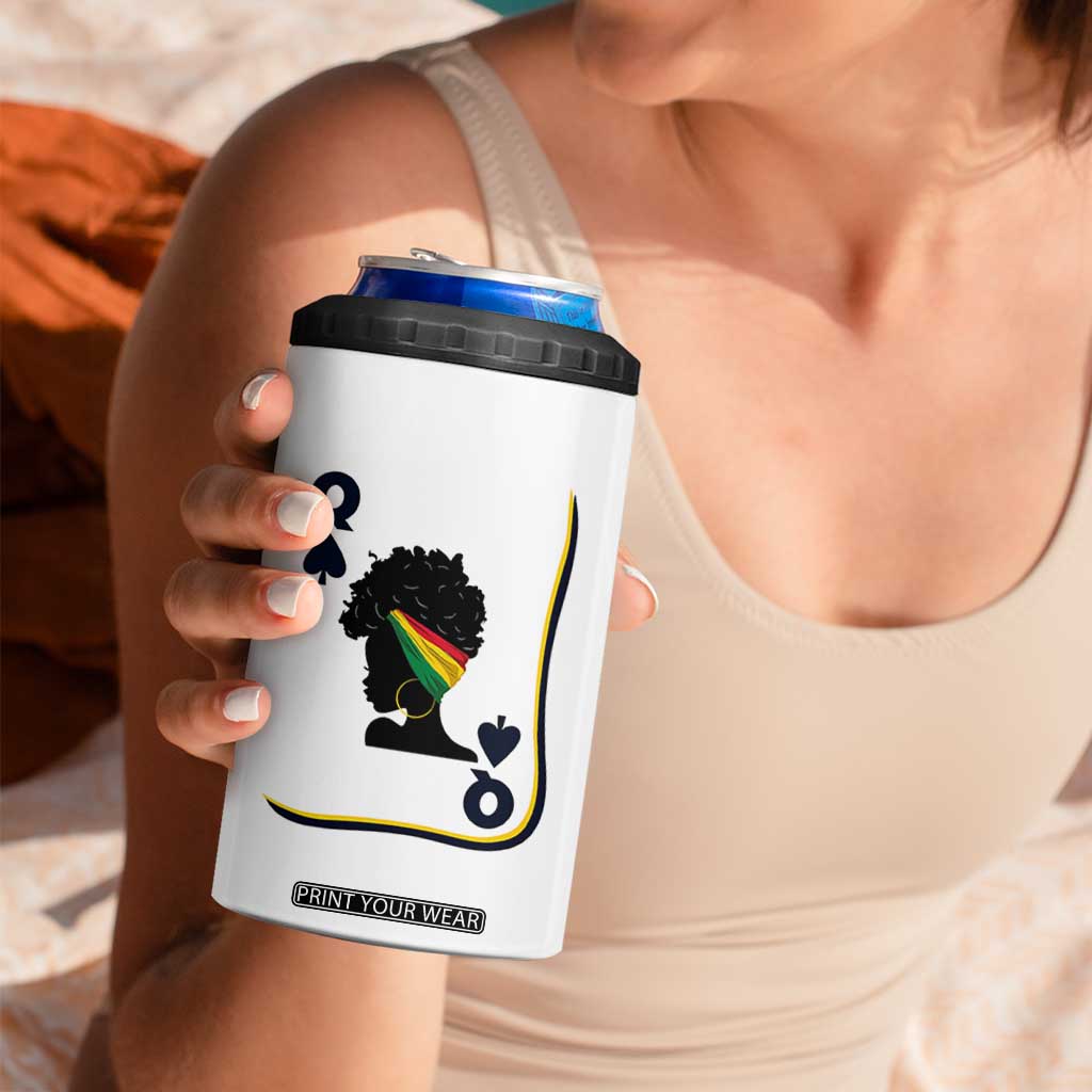 Black Woman Gift 4 in 1 Can Cooler Tumbler Melanin Queen Card TS12 Print Your Wear
