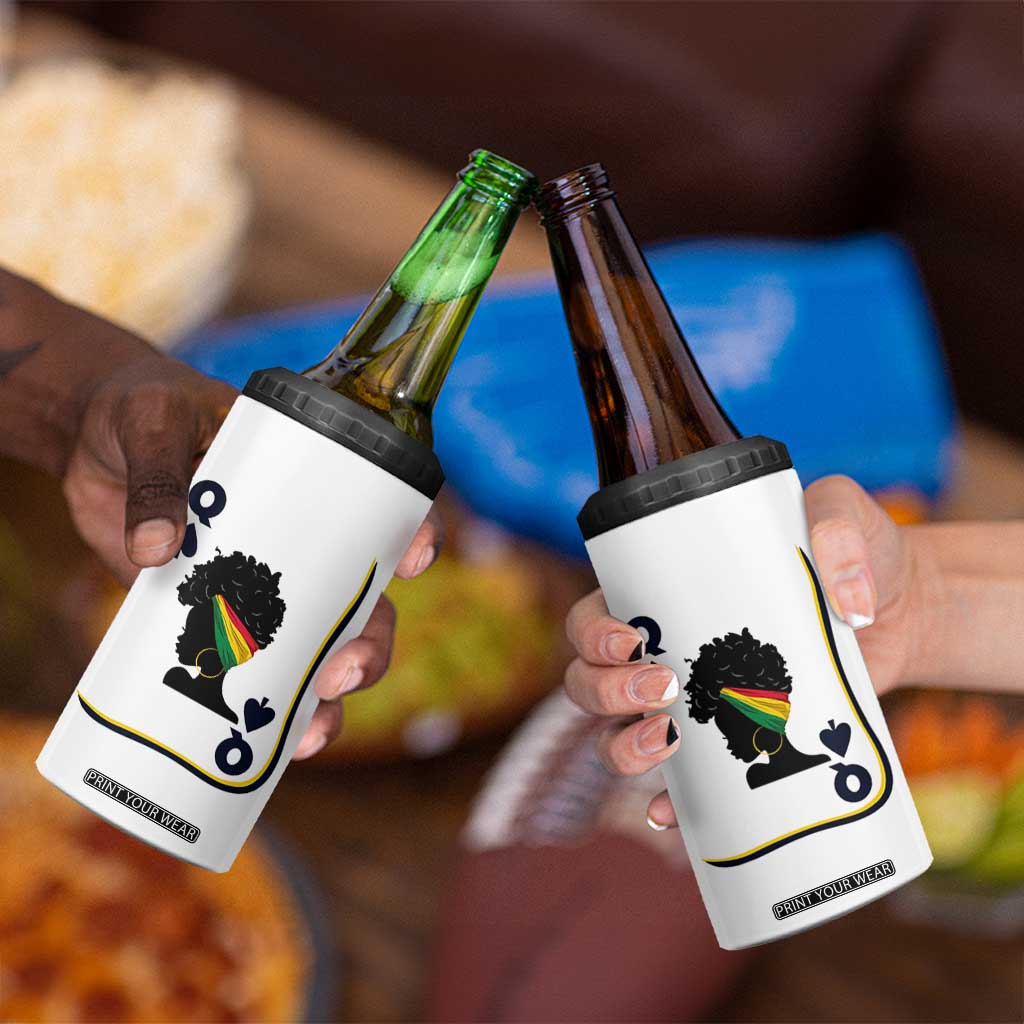 Black Woman Gift 4 in 1 Can Cooler Tumbler Melanin Queen Card TS12 Print Your Wear