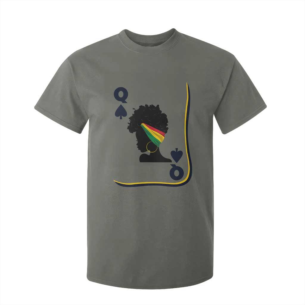 Black Woman Gift T Shirt For Kid Melanin Queen Card TS12 Military Green Print Your Wear