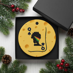 Black Woman Gift Ceramic Ornament Melanin Queen Card TS12 1pc Yellow Cheese Print Your Wear