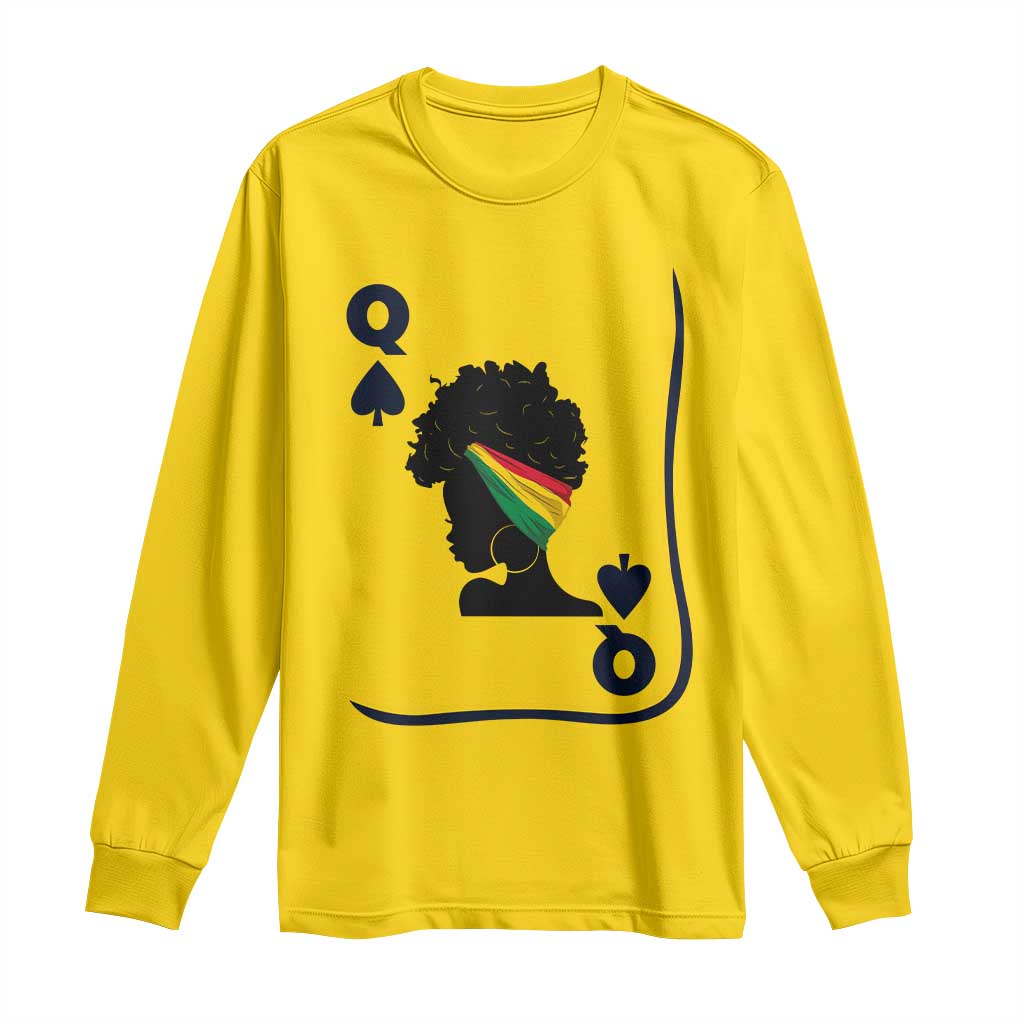 Black Woman Gift Long Sleeve Shirt Melanin Queen Card TS12 Daisy Print Your Wear