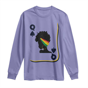 Black Woman Gift Long Sleeve Shirt Melanin Queen Card TS12 Violet Print Your Wear