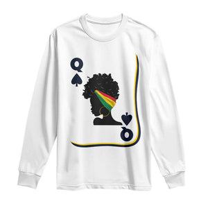 Black Woman Gift Long Sleeve Shirt Melanin Queen Card TS12 White Print Your Wear