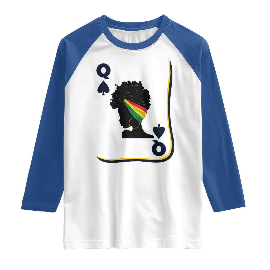 Black Woman Gift Raglan Shirt Melanin Queen Card TS12 White Royal Print Your Wear