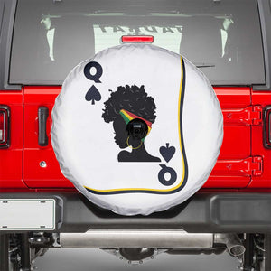 Black Woman Gift Spare Tire Cover Melanin Queen Card TS12 White Print Your Wear