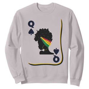 Black Woman Gift Sweatshirt Melanin Queen Card TS12 Ice Gray Print Your Wear
