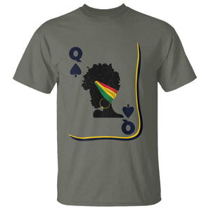 Black Woman Gift T Shirt Melanin Queen Card TS12 Military Green Print Your Wear