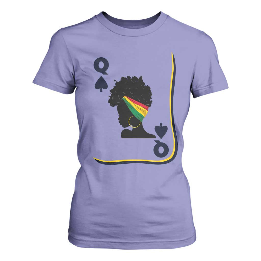 Black Woman Gift T Shirt For Women Melanin Queen Card TS12 Violet Print Your Wear