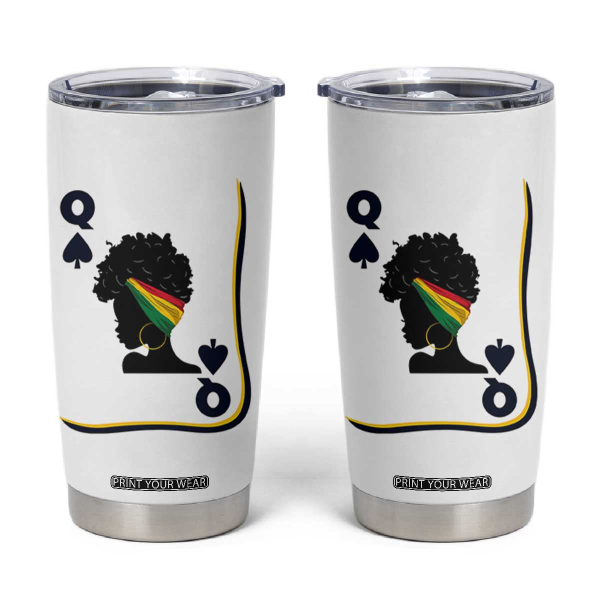 Black Woman Gift Tumbler Cup Melanin Queen Card TS12 White Print Your Wear