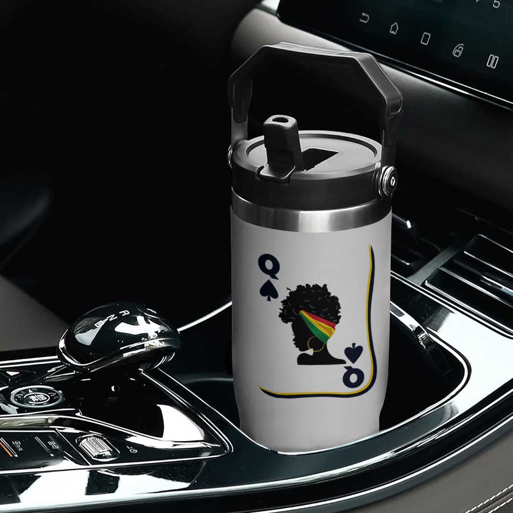 Black Woman Gift Flip Straw Tumbler Melanin Queen Card TS12 Print Your Wear