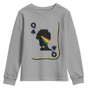 Black Woman Gift Youth Sweatshirt Melanin Queen Card TS12 Sport Gray Print Your Wear