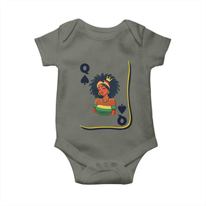 Queen Of Spades Black Girl Baby Onesie African American Women Pride TS12 Military Green Print Your Wear