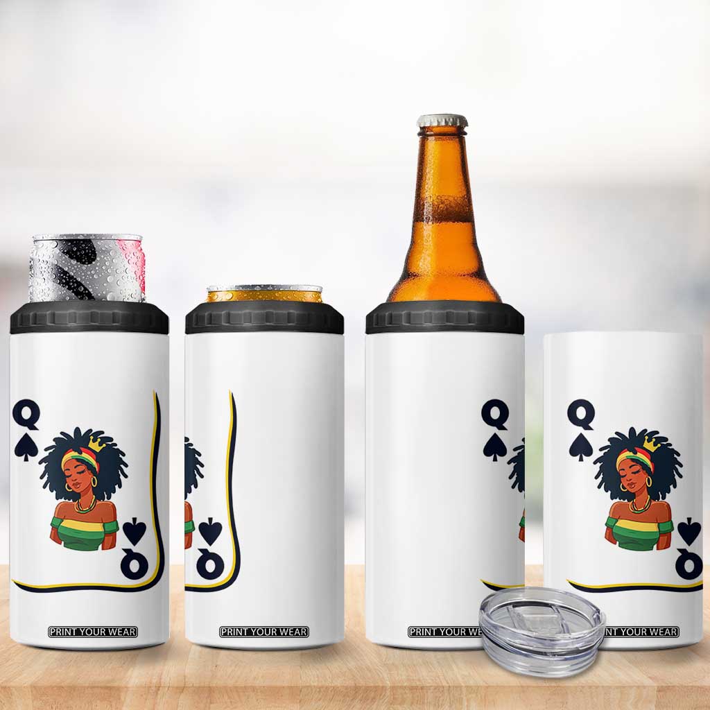 Queen Of Spades Black Girl 4 in 1 Can Cooler Tumbler African American Women Pride TS12 Print Your Wear
