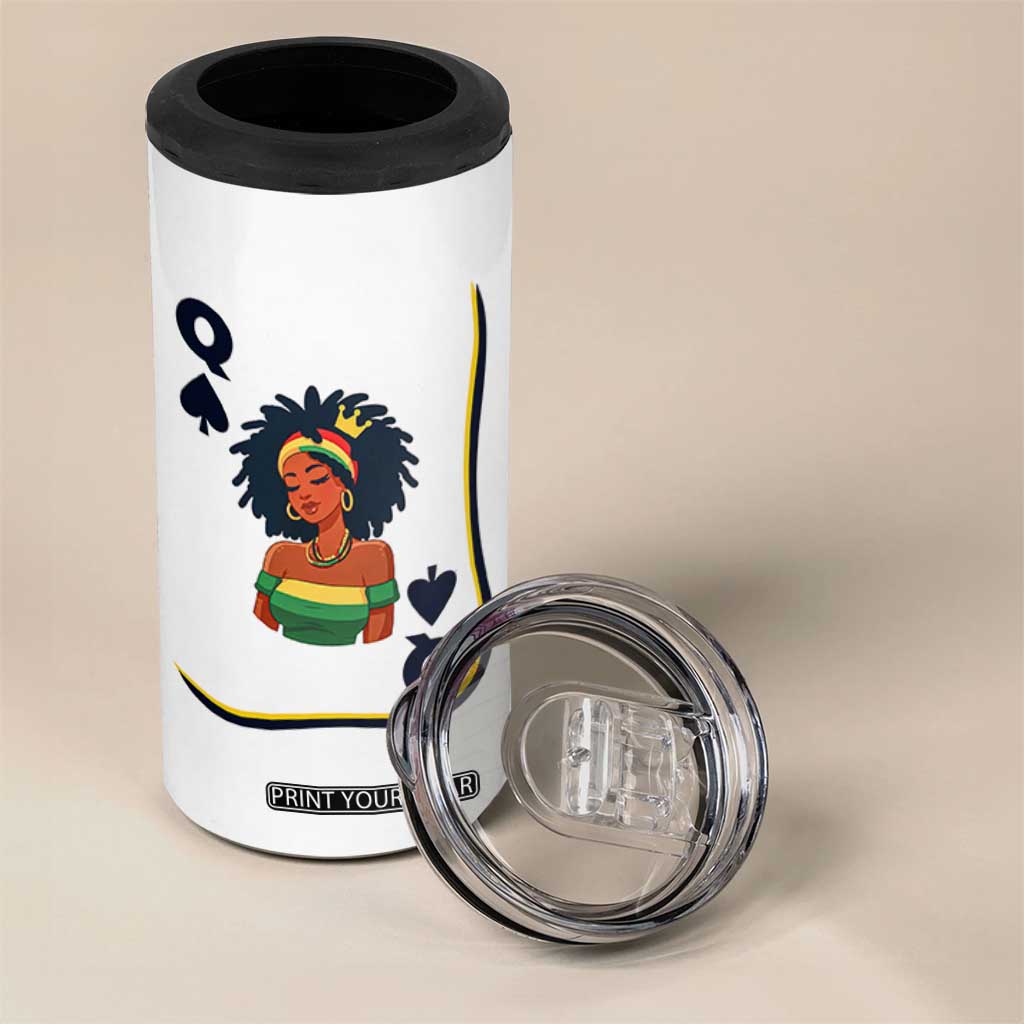 Queen Of Spades Black Girl 4 in 1 Can Cooler Tumbler African American Women Pride TS12 Print Your Wear