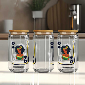 Queen Of Spades Black Girl Glass Can African American Women Pride TS12 Print Your Wear