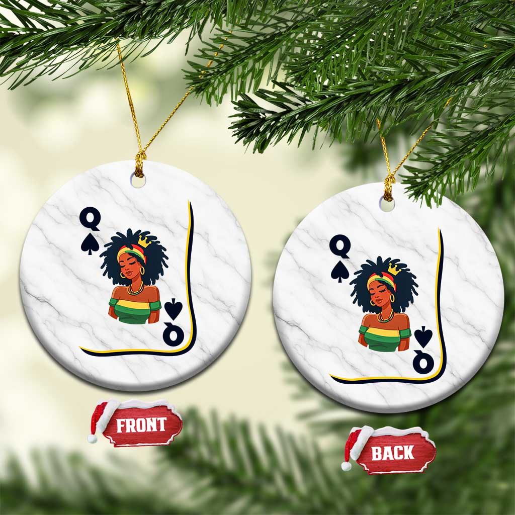 Queen Of Spades Black Girl Ceramic Ornament African American Women Pride TS12 1pc White Marble Print Your Wear