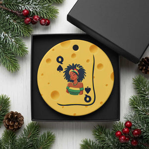 Queen Of Spades Black Girl Ceramic Ornament African American Women Pride TS12 1pc Yellow Cheese Print Your Wear