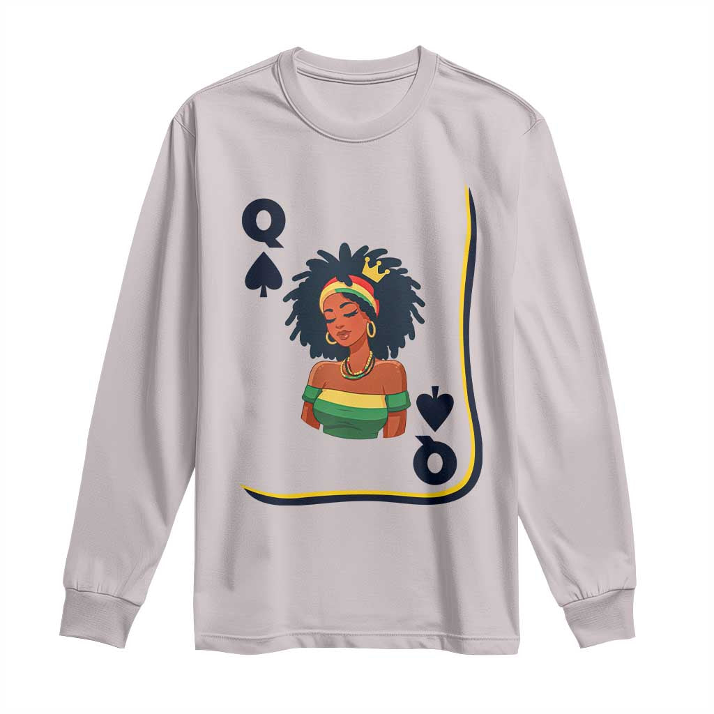 Queen Of Spades Black Girl Long Sleeve Shirt African American Women Pride TS12 Ice Gray Print Your Wear