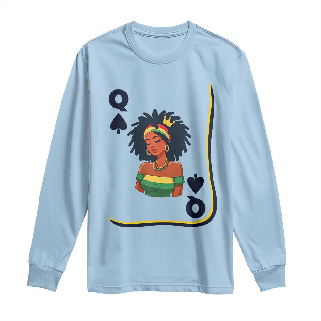 Queen Of Spades Black Girl Long Sleeve Shirt African American Women Pride TS12 Light Blue Print Your Wear
