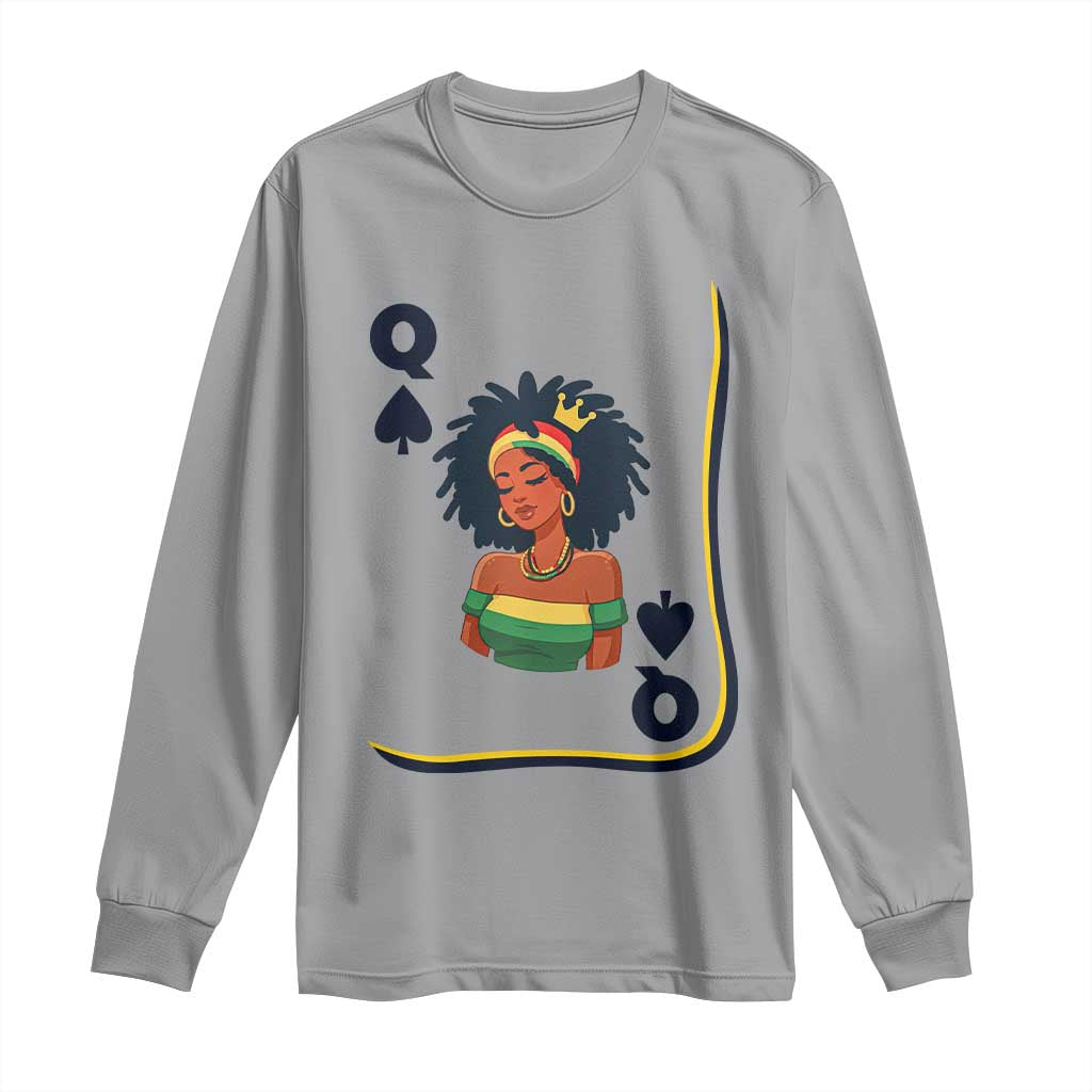 Queen Of Spades Black Girl Long Sleeve Shirt African American Women Pride TS12 Sport Gray Print Your Wear