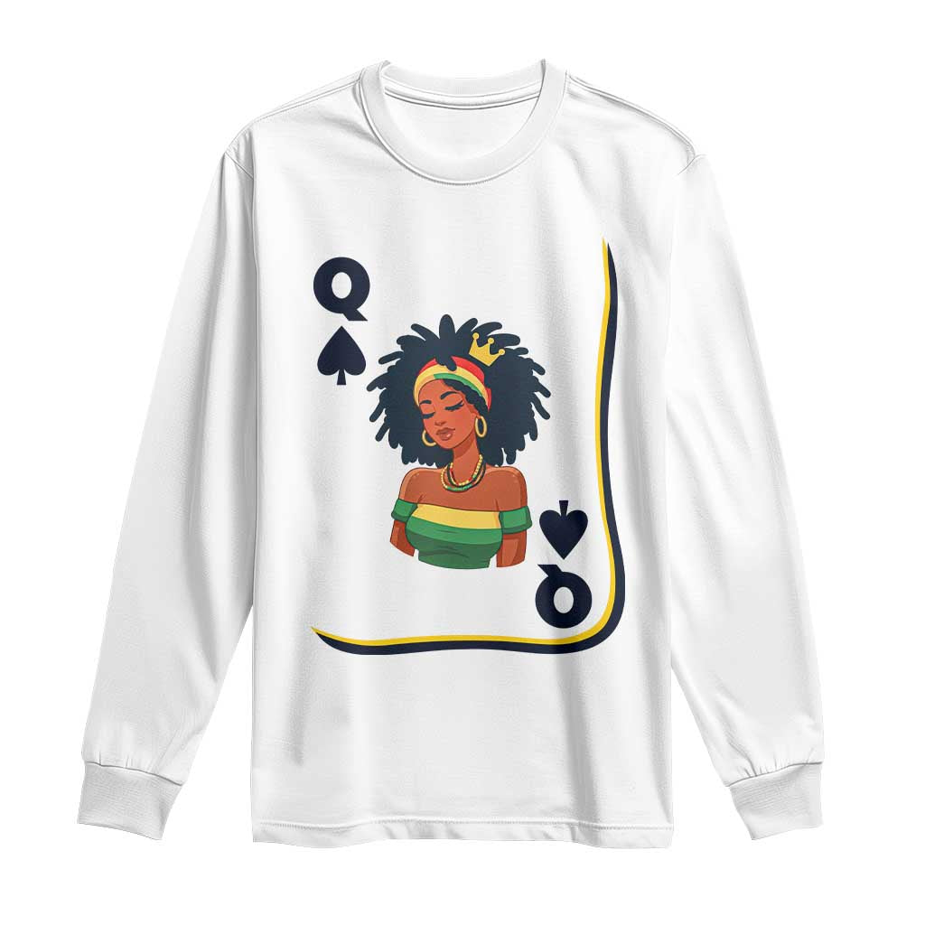 Queen Of Spades Black Girl Long Sleeve Shirt African American Women Pride TS12 White Print Your Wear