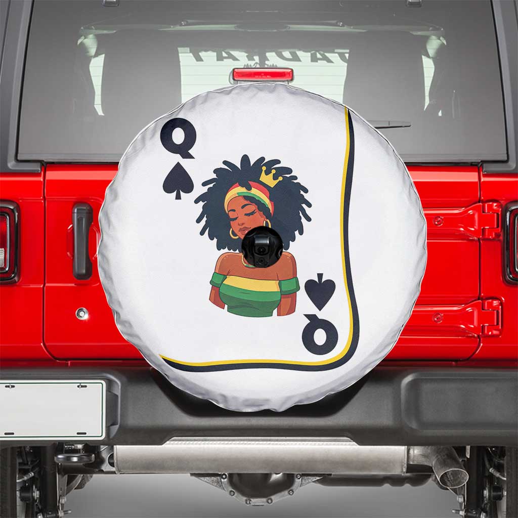 Queen Of Spades Black Girl Spare Tire Cover African American Women Pride TS12 White Print Your Wear