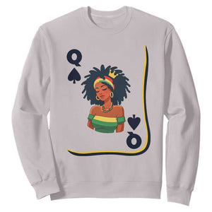 Queen Of Spades Black Girl Sweatshirt African American Women Pride TS12 Ice Gray Print Your Wear