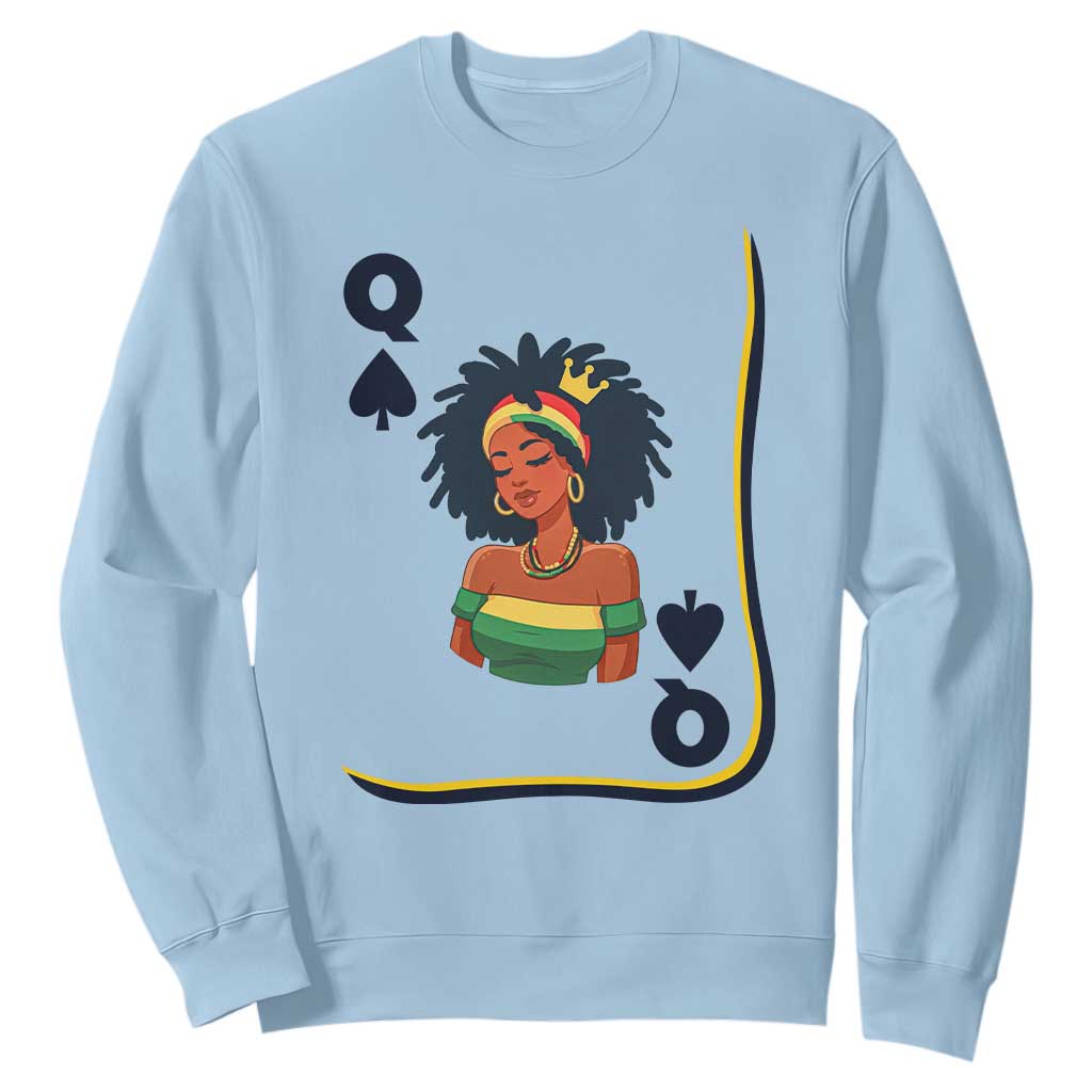 Queen Of Spades Black Girl Sweatshirt African American Women Pride TS12 Light Blue Print Your Wear