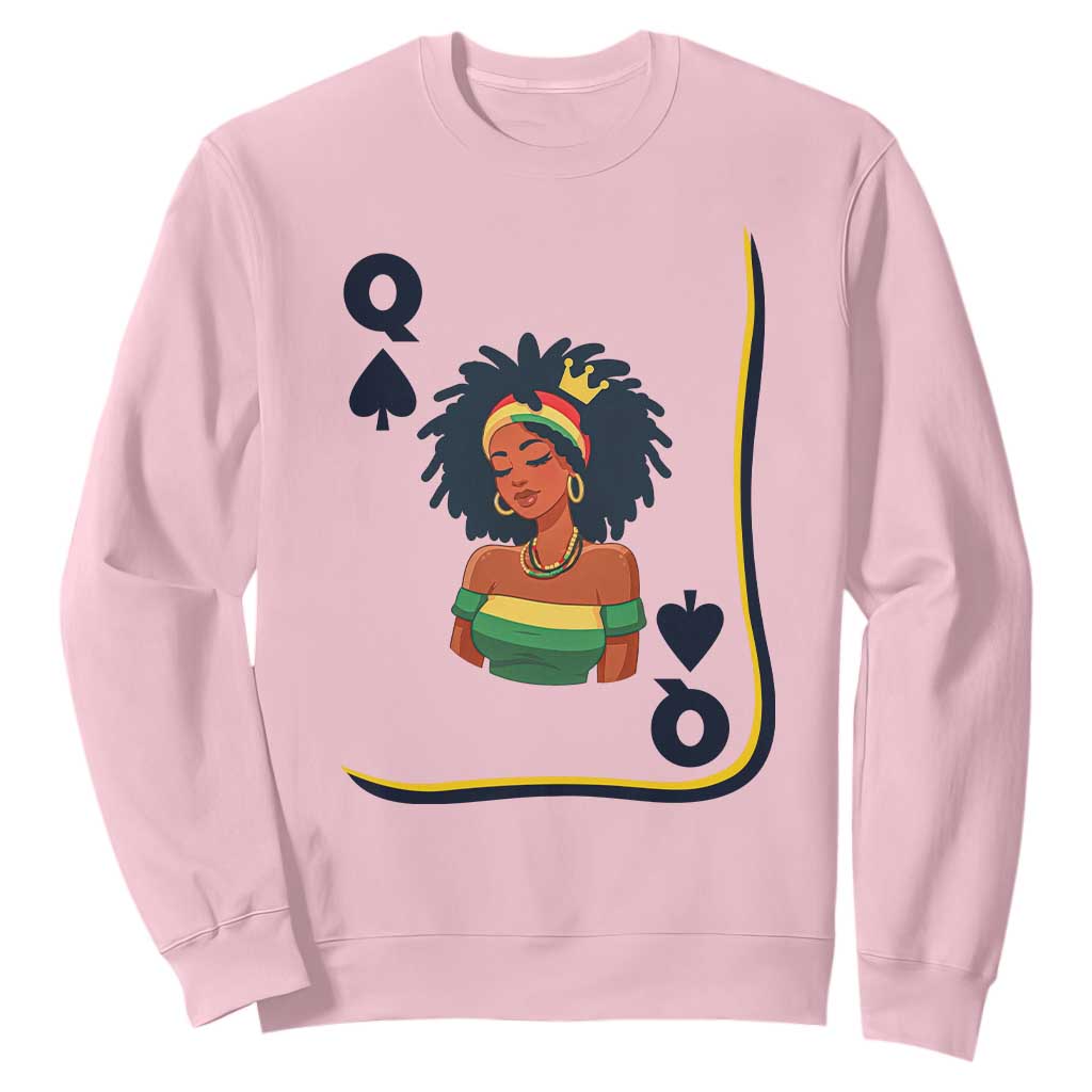 Queen Of Spades Black Girl Sweatshirt African American Women Pride TS12 Light Pink Print Your Wear
