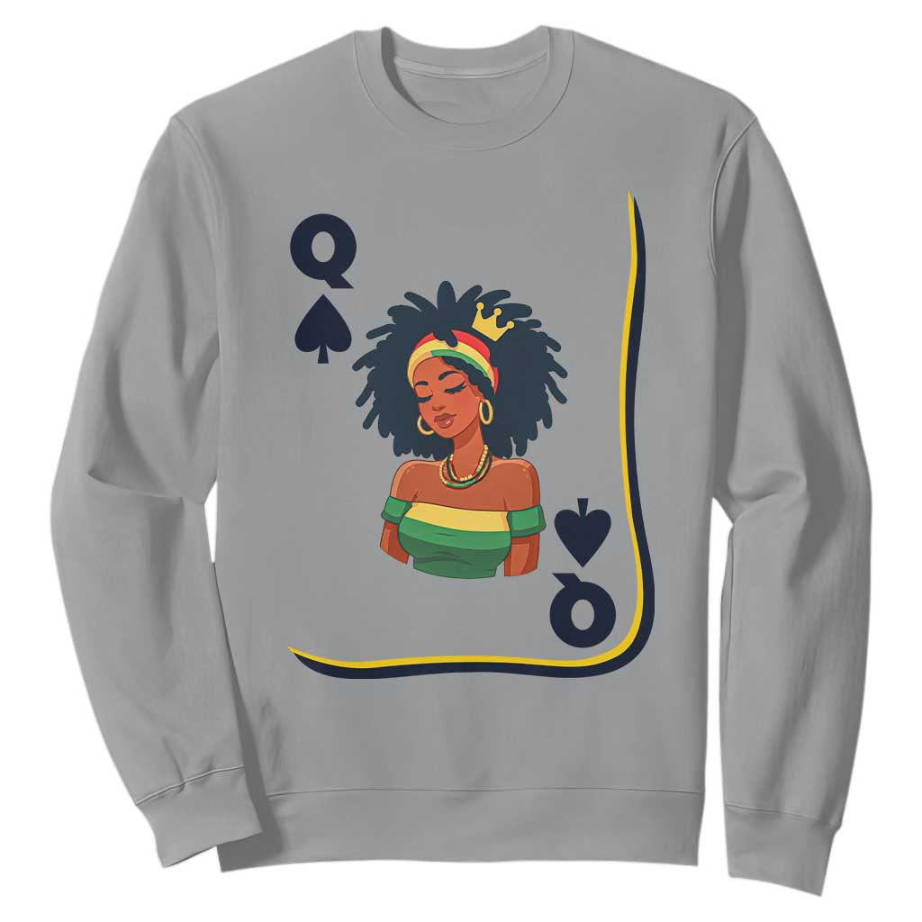 Queen Of Spades Black Girl Sweatshirt African American Women Pride TS12 Sport Gray Print Your Wear