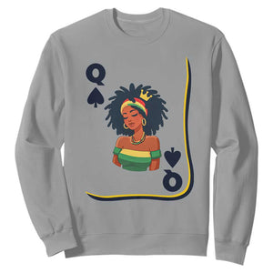 Queen Of Spades Black Girl Sweatshirt African American Women Pride TS12 Sport Gray Print Your Wear