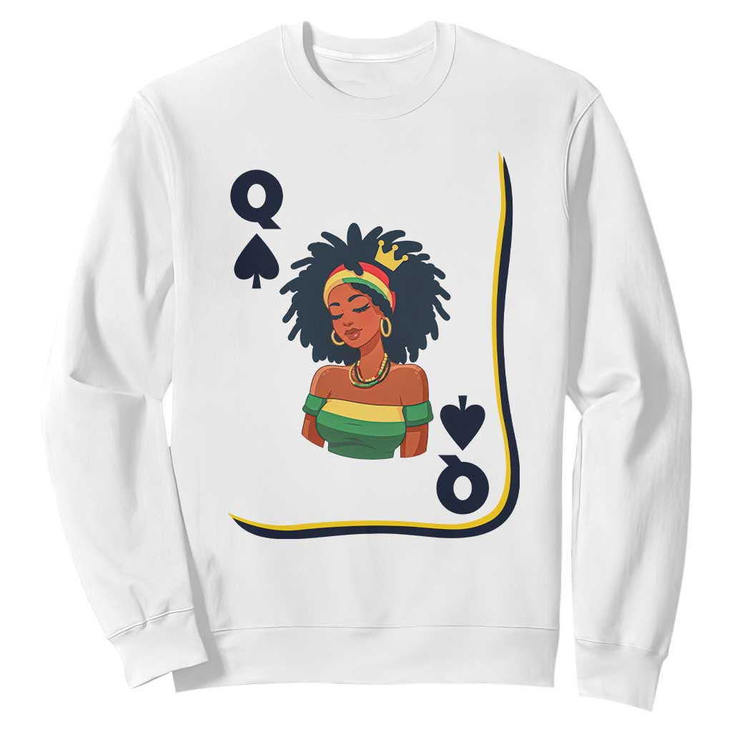 Queen Of Spades Black Girl Sweatshirt African American Women Pride TS12 White Print Your Wear