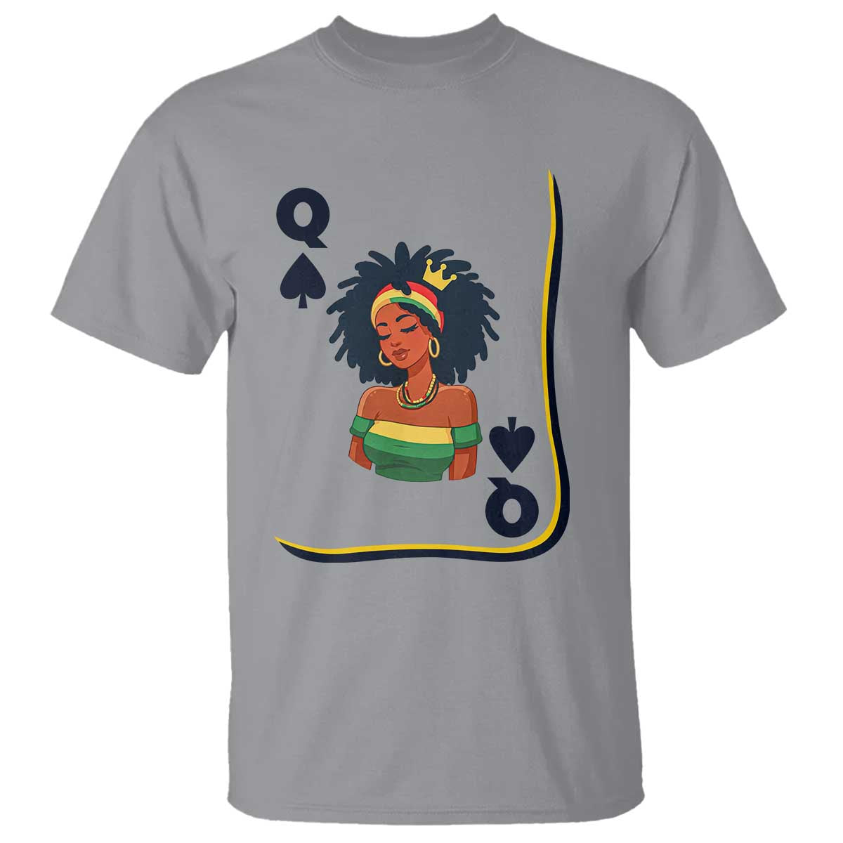 Queen Of Spades Black Girl T Shirt African American Women Pride TS12 Sport Gray Print Your Wear