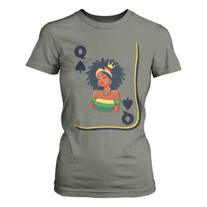 Queen Of Spades Black Girl T Shirt For Women African American Women Pride TS12 Military Green Print Your Wear