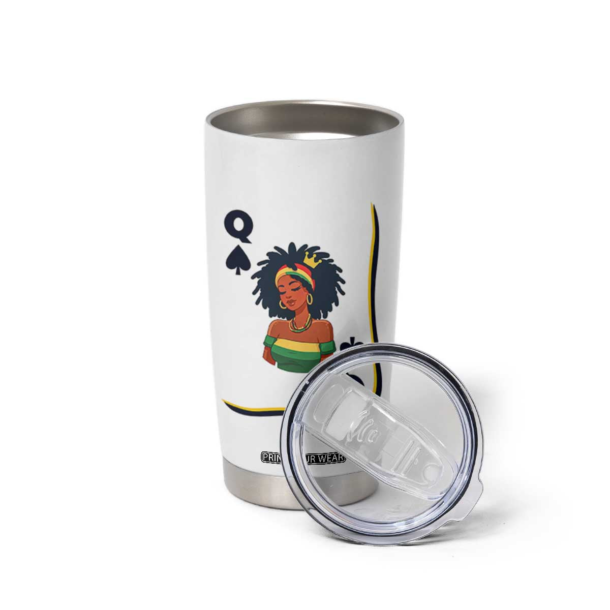 Queen Of Spades Black Girl Tumbler Cup African American Women Pride TS12 Print Your Wear