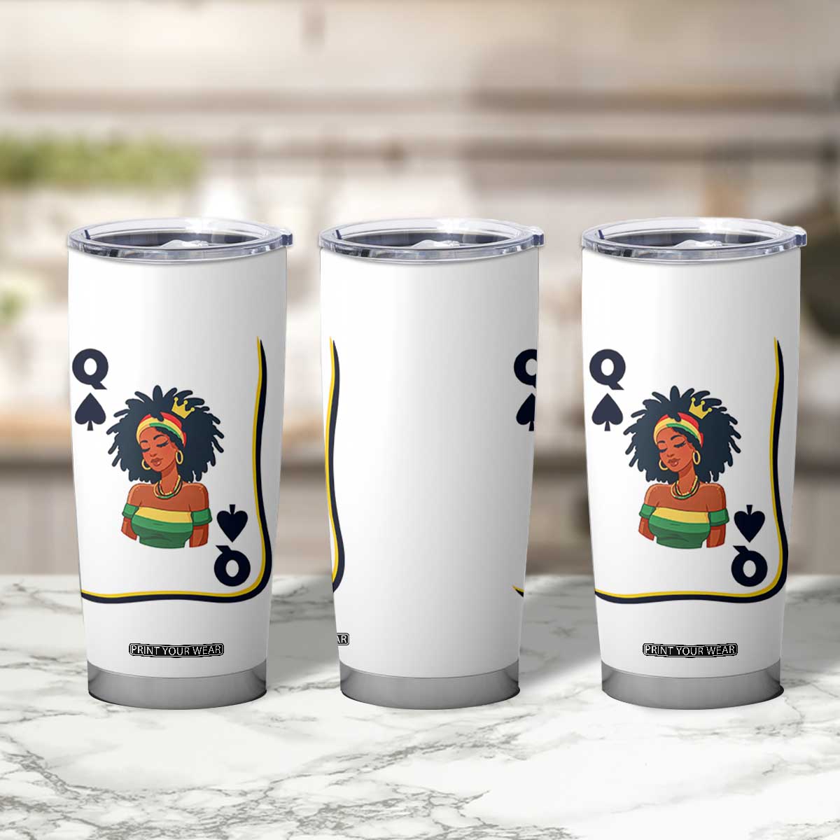 Queen Of Spades Black Girl Tumbler Cup African American Women Pride TS12 Print Your Wear