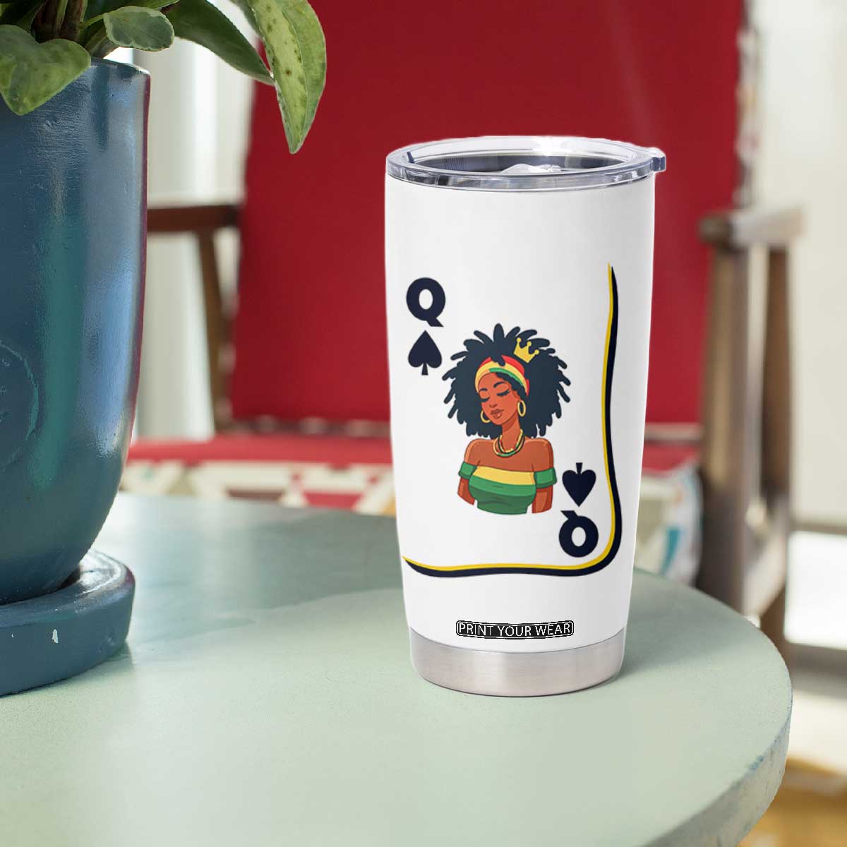 Queen Of Spades Black Girl Tumbler Cup African American Women Pride TS12 Print Your Wear