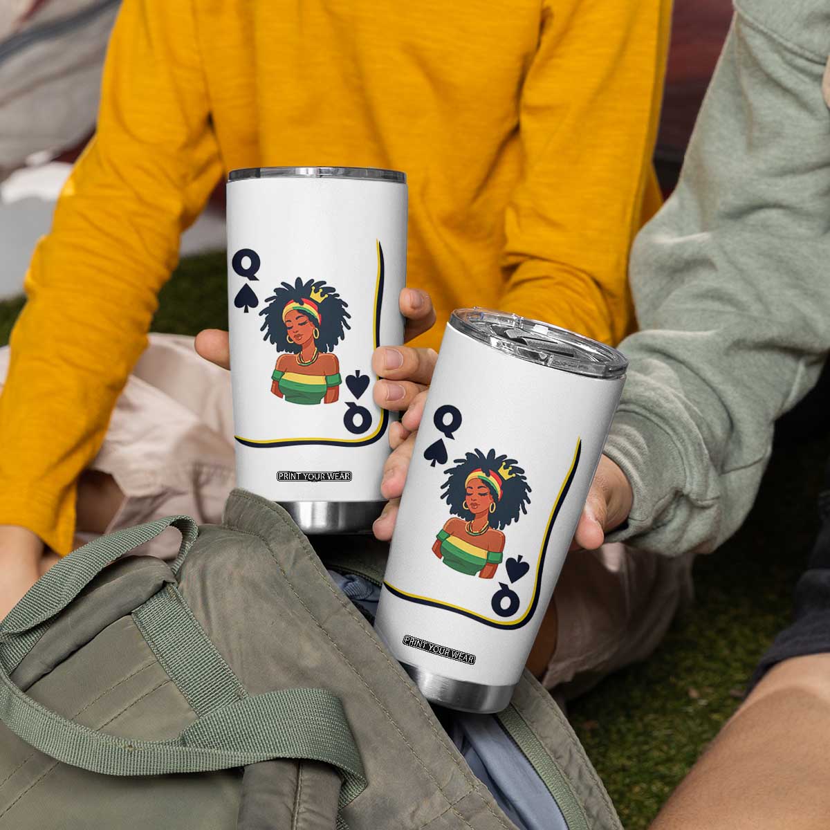 Queen Of Spades Black Girl Tumbler Cup African American Women Pride TS12 Print Your Wear