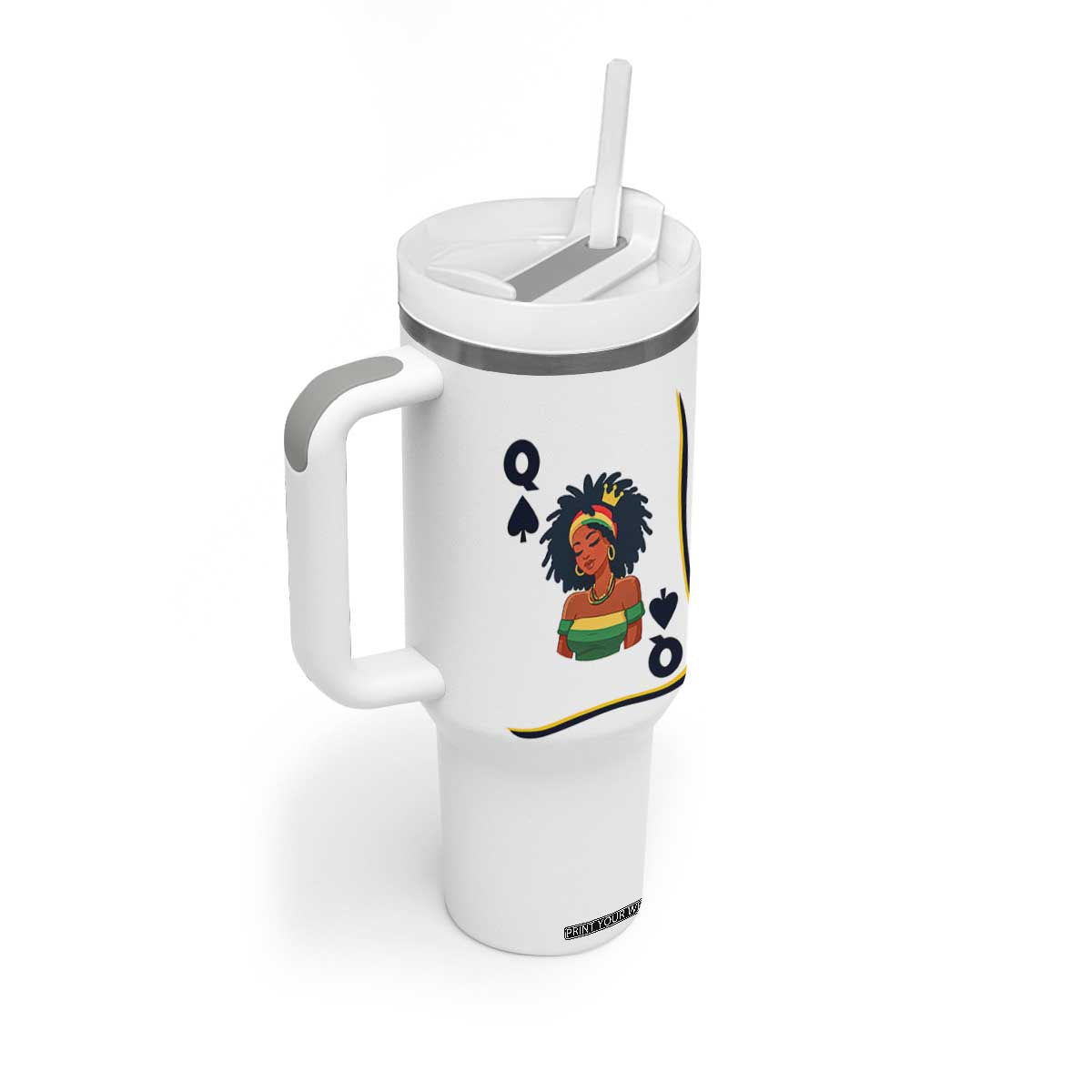 Queen Of Spades Black Girl Tumbler With Handle African American Women Pride TS12 Print Your Wear