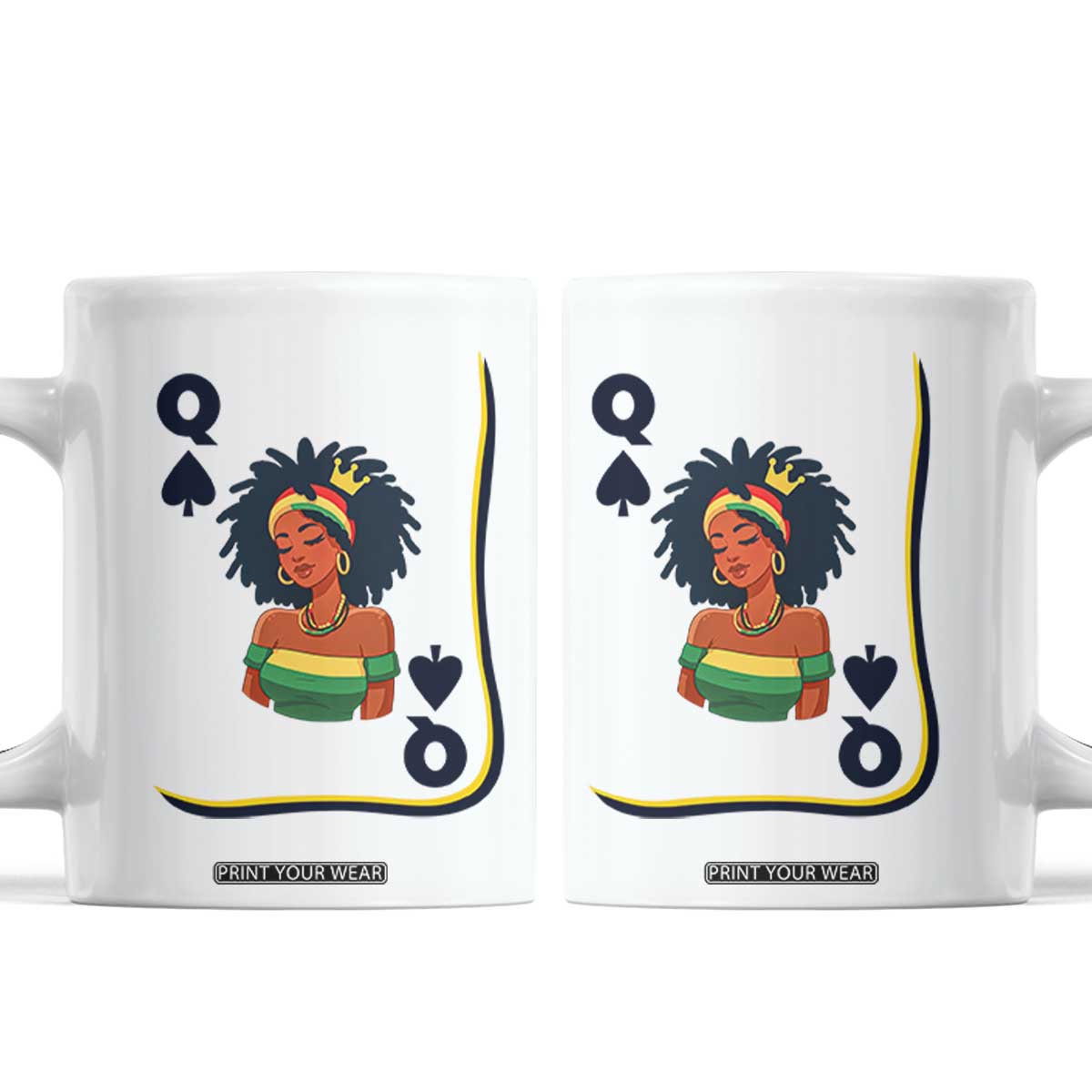Queen Of Spades Black Girl Coffee Mug African American Women Pride TS12 White Print Your Wear
