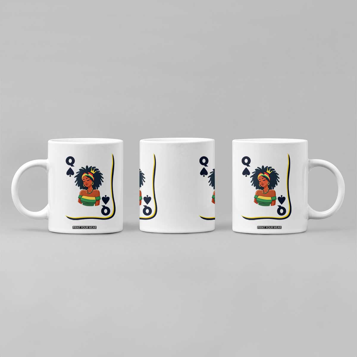 Queen Of Spades Black Girl Coffee Mug African American Women Pride TS12 Print Your Wear