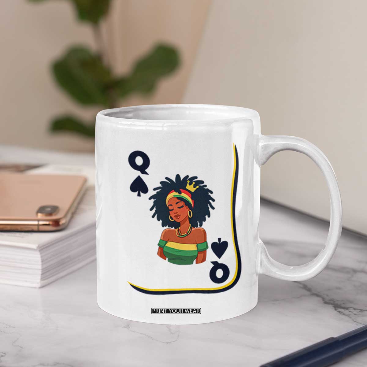 Queen Of Spades Black Girl Coffee Mug African American Women Pride TS12 Print Your Wear
