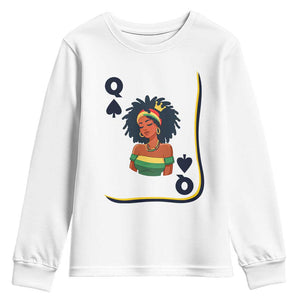 Queen Of Spades Black Girl Youth Sweatshirt African American Women Pride TS12 White Print Your Wear