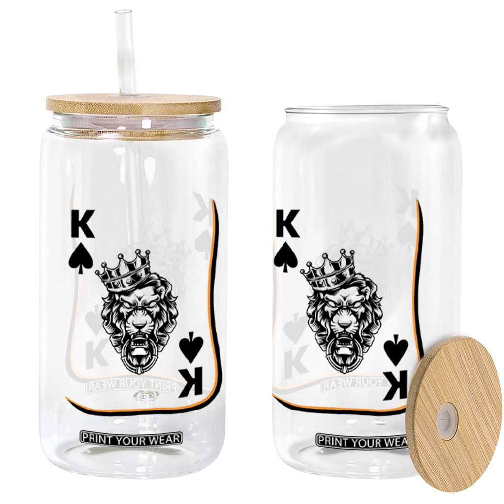Black King Lion Glass Can African American Black History Month Gift TS12 Print Your Wear