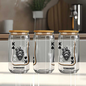 Black King Lion Glass Can African American Black History Month Gift TS12 Print Your Wear