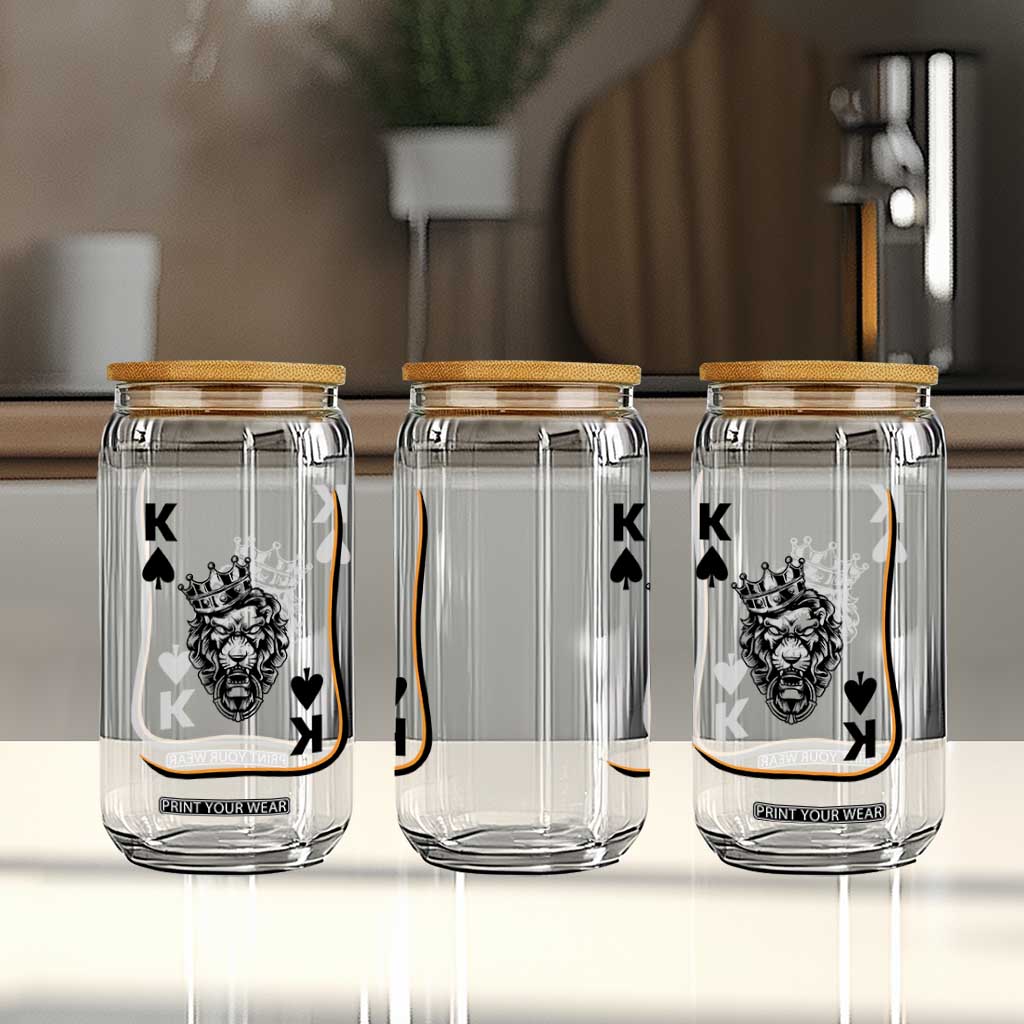 Black King Lion Glass Can African American Black History Month Gift TS12 Print Your Wear