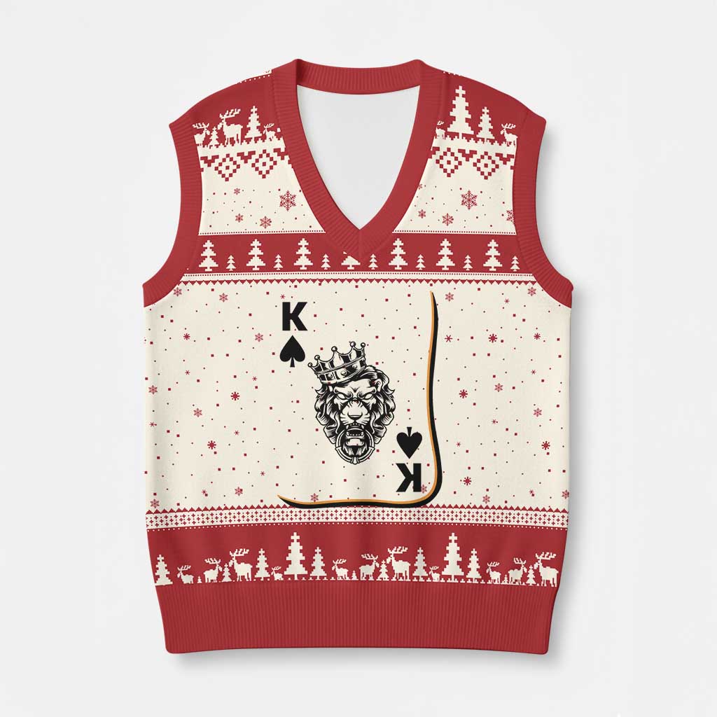 Black King Lion V-Neck Knit Sweater Vest African American Black History Month Gift TS12 Beige Red Print Your Wear
